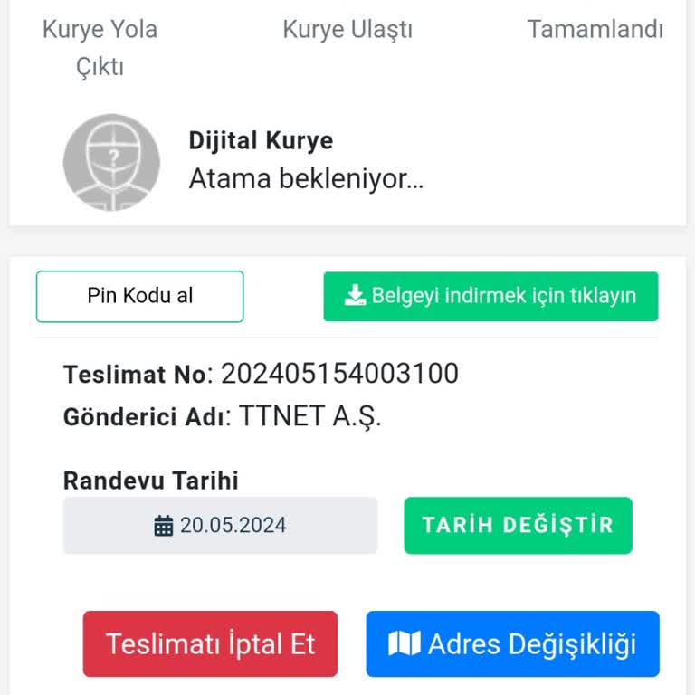 Dijital Kuryenin Randevuya Gelmemesi