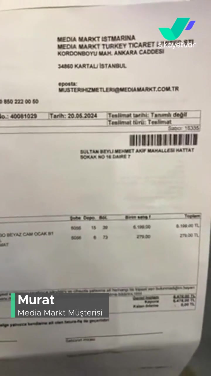 Media Markt Haksız Kazanç, Ekstra Teslimat Ücreti Ödemem! videonun kapak resmi