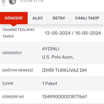 Us Polo Assn. Ürünleri Kargomsende Den Teslim Edilmiyor