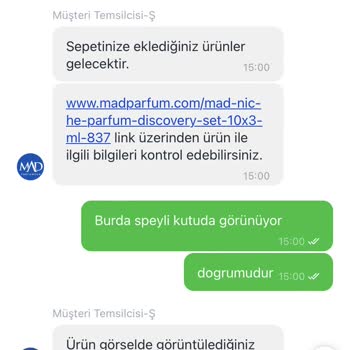 Mad Parfüm Vadedilen Ürünü Göndermemesi
