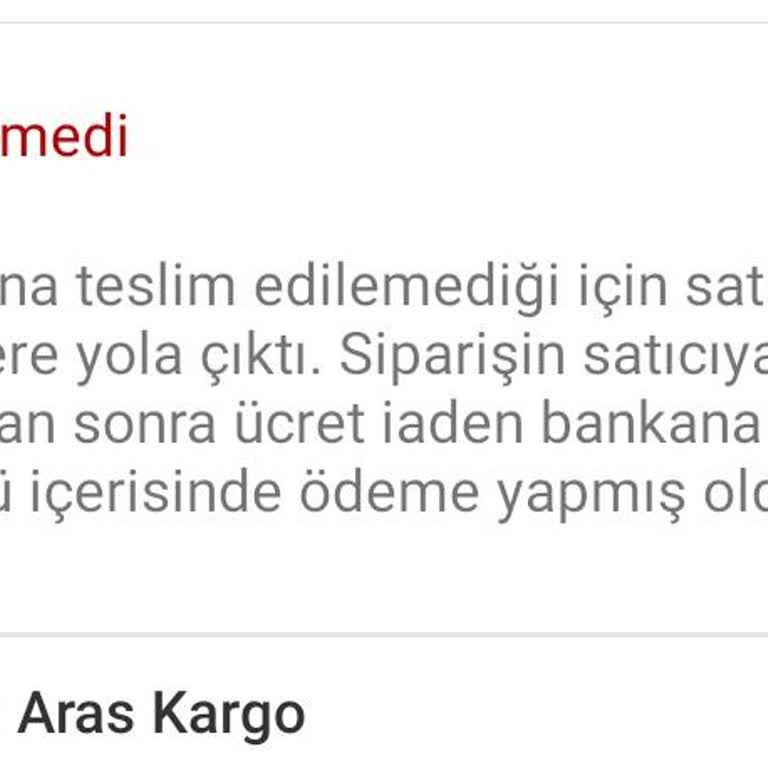Eve Gelmeden Teslim Edilemedi Diye İşlem Yapan Aras Kargo!