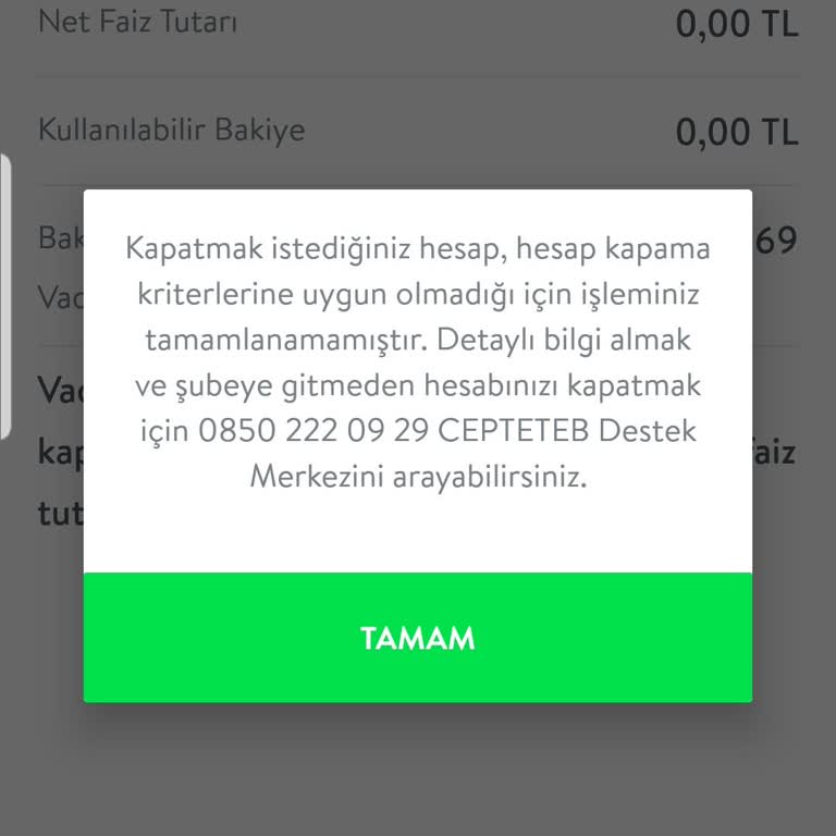 TEB Mobilden Hesap Kapatma Şikayeti