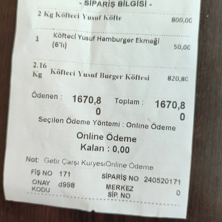 Getir Çarşı Online Sipariş