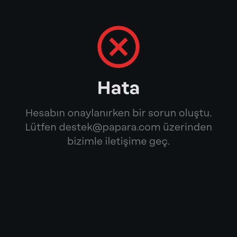 Papara Sözleşmeli Hesaba Geçemiyorum