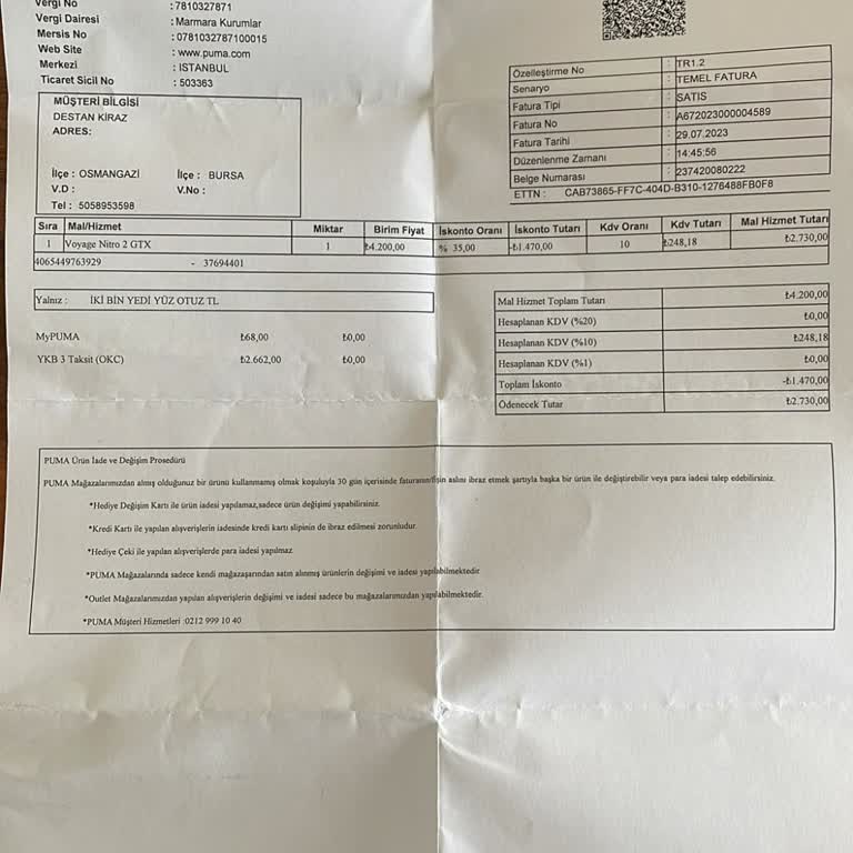 Puma Voyage Nitro 2 GTX / 8 Yırtılma Problemi