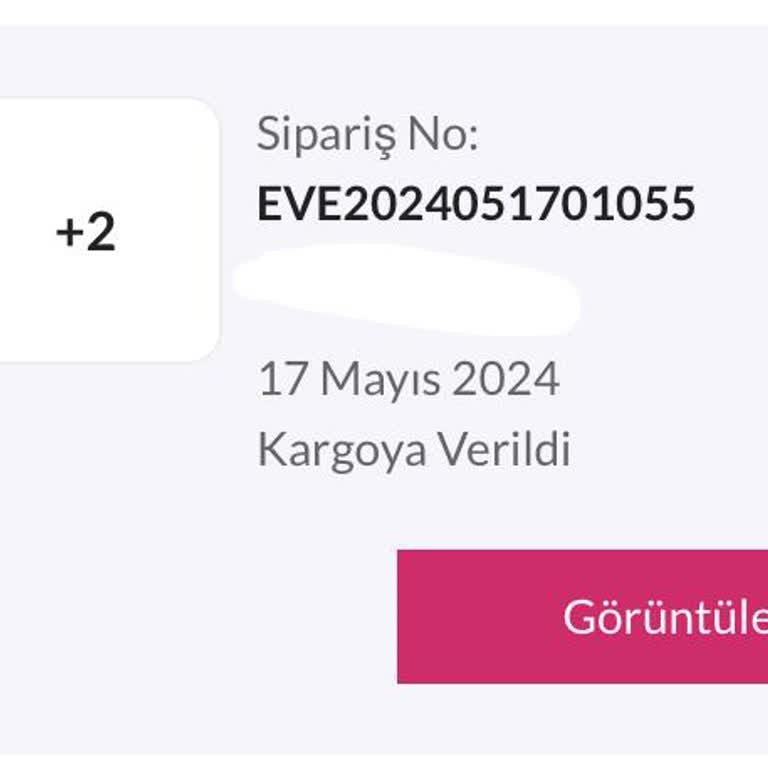 Eve Shop Kargo Numarası Gözükmüyor