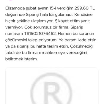Elfida Modanın 40 Günde Kargoya Veremediği Sipariş