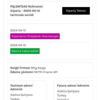 Elfida Modanın 40 Günde Kargoya Veremediği Sipariş