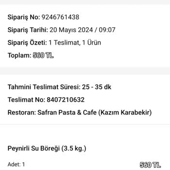 Trendyol 3.5kg Börek Sipariş Veriyorsun, 1.5 Kilo Gönderiyorlar