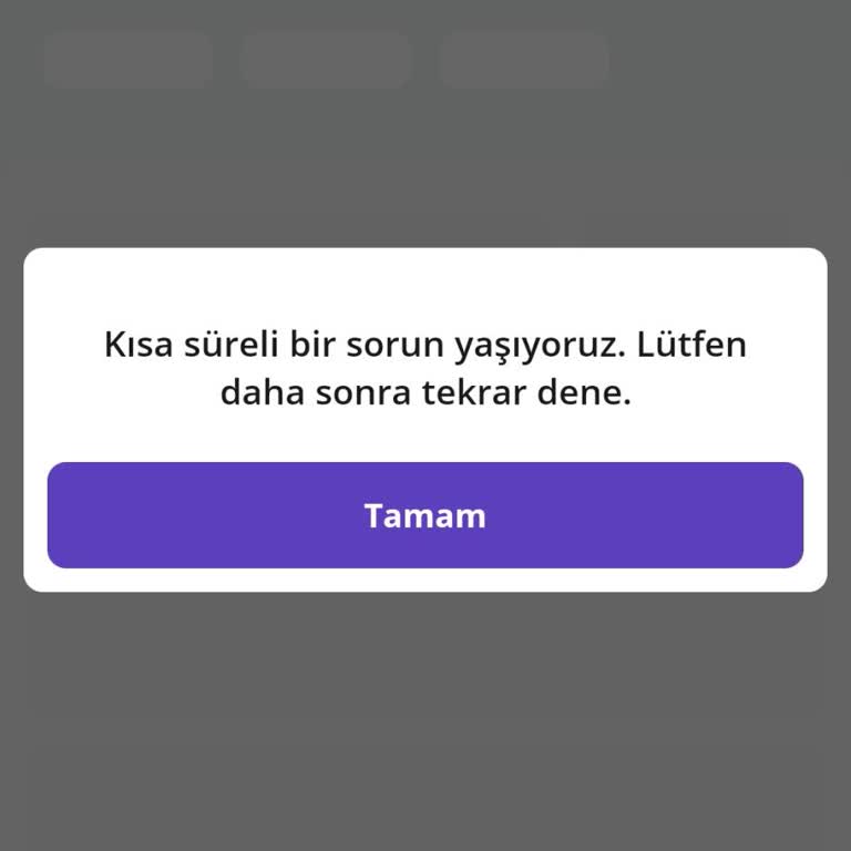 Getir Uygulama Hata Veriyor