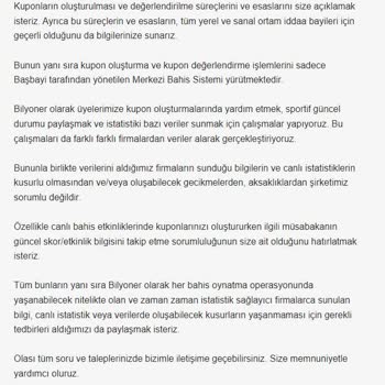 Bilyoner - Hatalı Veri Girişi Ve Kullanıcıyı Mağdur Etme