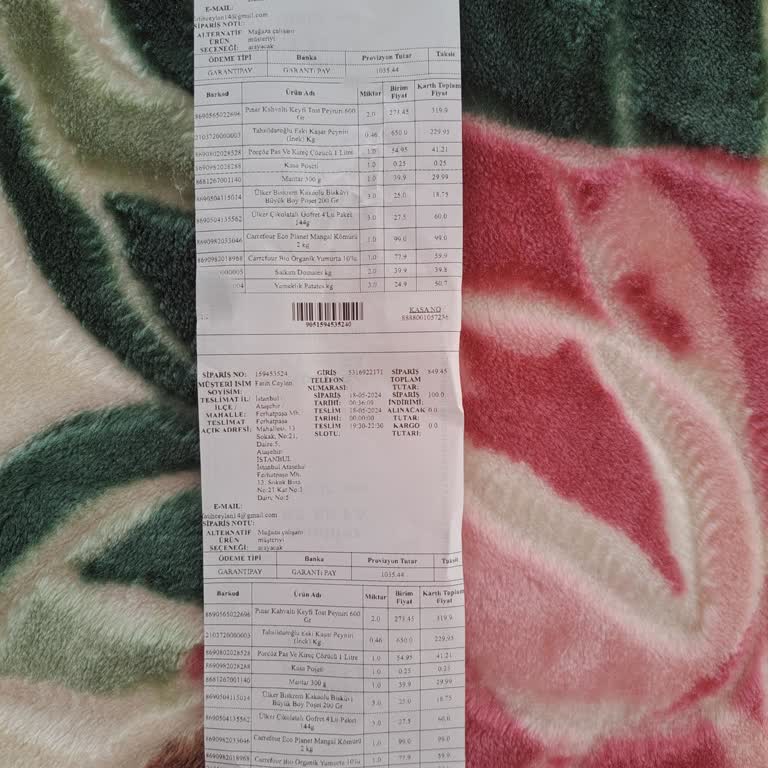 Carrefour SA'dan Vermiş Olduğum Sipariş Eksik Olarak Teslim Edildi