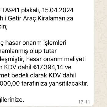 Getir Araç Haksiz Kaza Bedeli