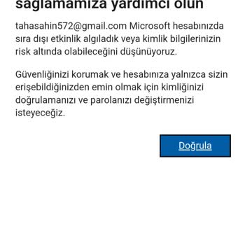Microsoft Hesabı Destek Lütfen