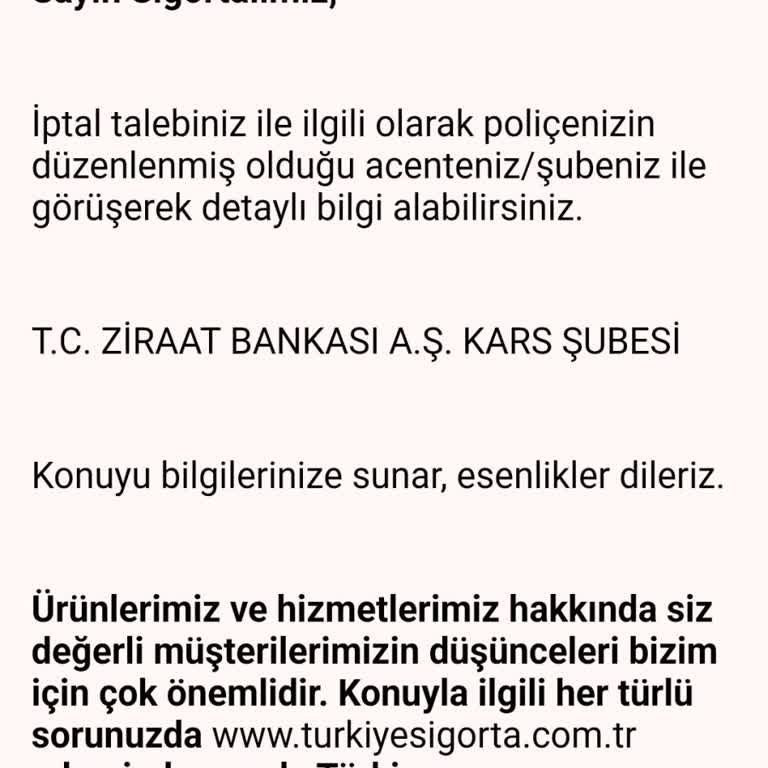 Ziraat Bankası Zorunlu Konut Sigortası İptali
