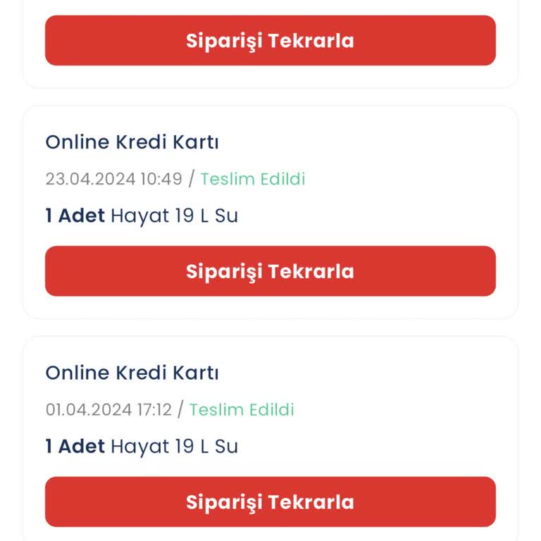 Hayat Su Danone Hayat İçecek Siparişimi Getirmiyor
