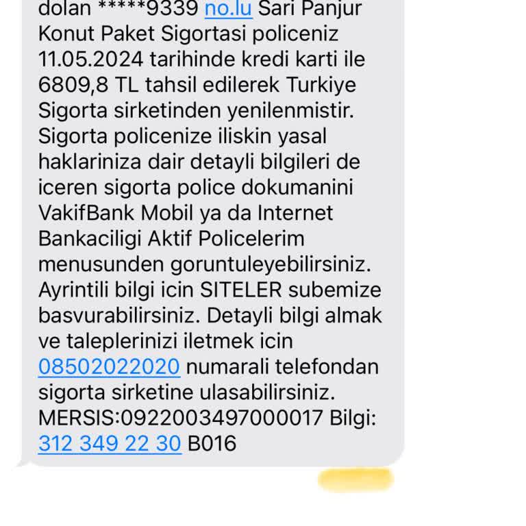 VakıfBank Sarı Panjur Konut Sigortası İptali
