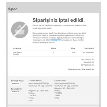 Dyson Müşterilerine Eşit Şekilde Hizmet Vermiyor