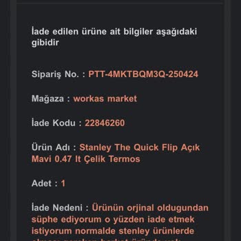 Epttavm İade Ettiğim Ürün Geri Geldi