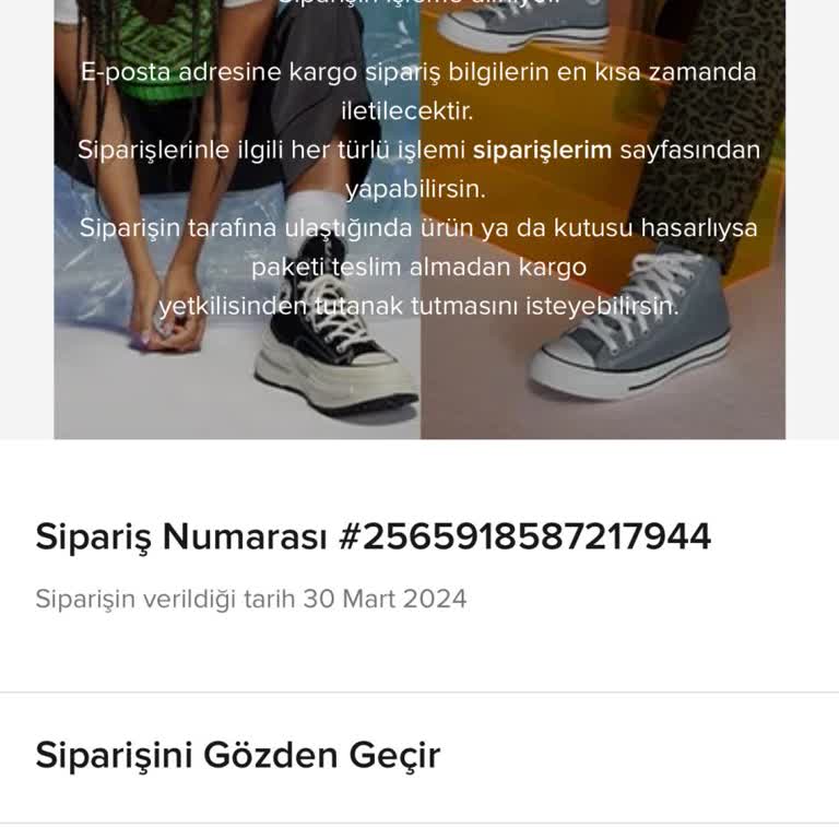 Converse.com.tr Gönderilmeyen Ayakkabı