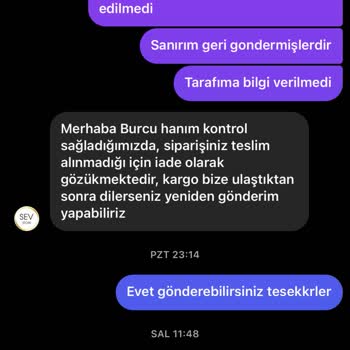 Sev Store (Instagram:ssevstore) Sevstore.com Ücret İademi Hala Yapmadı