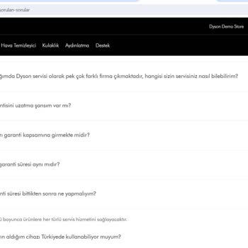 Dyson Hava Temizleyici Kötü Onarım Servis