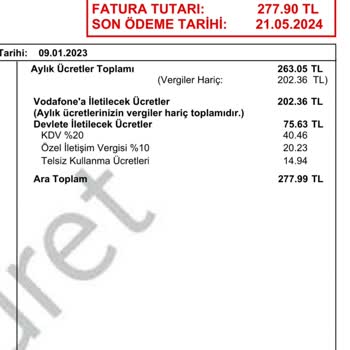 Vodafone Taahhüt Bitmeden Fatura Artışı