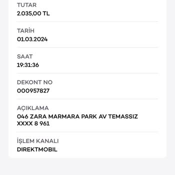 Zara Ayıplı Ürün İçin Değişim