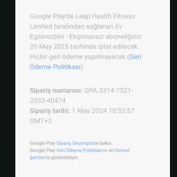 Ev Egzersizleri (ABISHKKING) Geri Ödeme İstiyorum