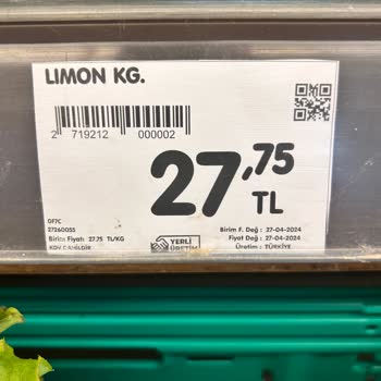 Şok Market Limon Rafta Farklı Fiyat Kasada Farklı Fiyat Uygulaması