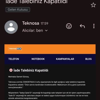 HB Bilişim Kusurlu Ürün Nedenli Ödeme İadesi