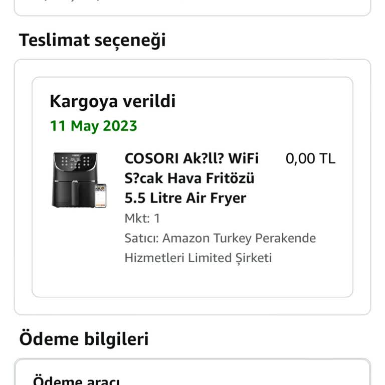 Amazondan Aldığım Cosori Airfryer Bozuldu