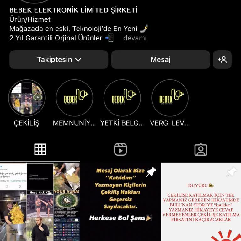 Bebek. Elektronik Instagram Sayfası Çekiliş Aldatmacası