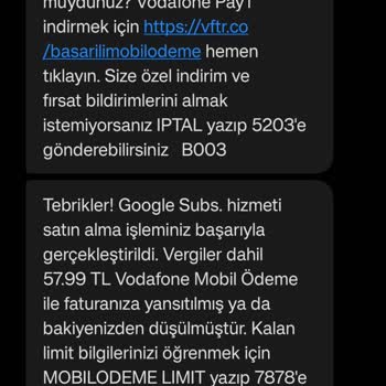 Vodafone Bilgim Dışında Hesaplarımda İşlem Gerçekleştirdi