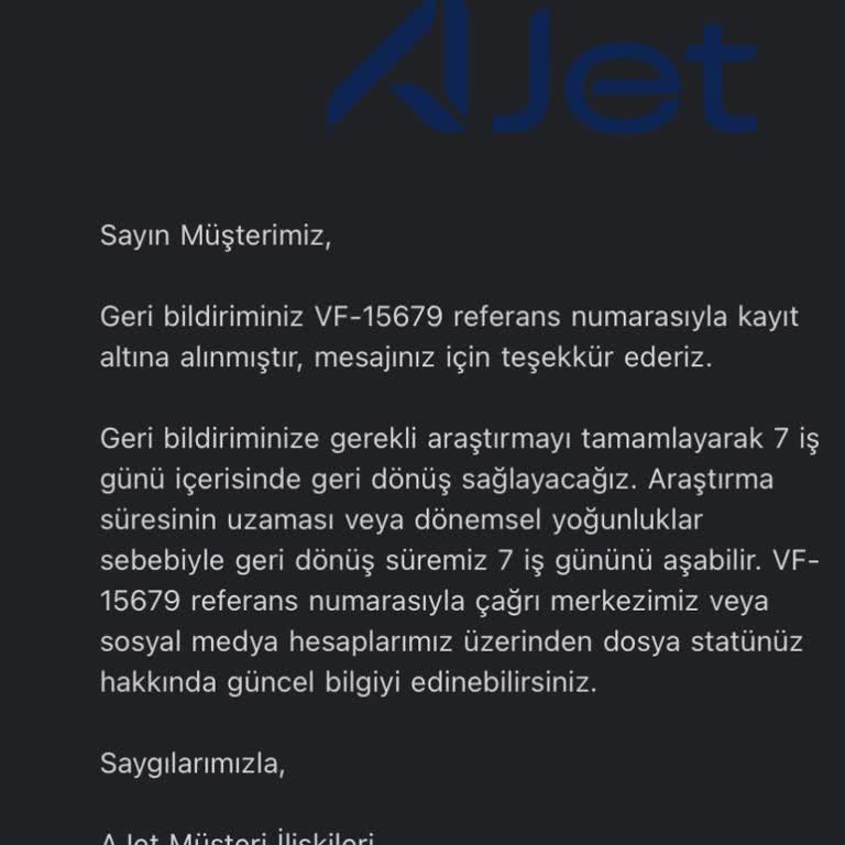 Ajet Firmasından Yanıtsız Geri Bildirim Ve Uzun Bekleme Süreleri
