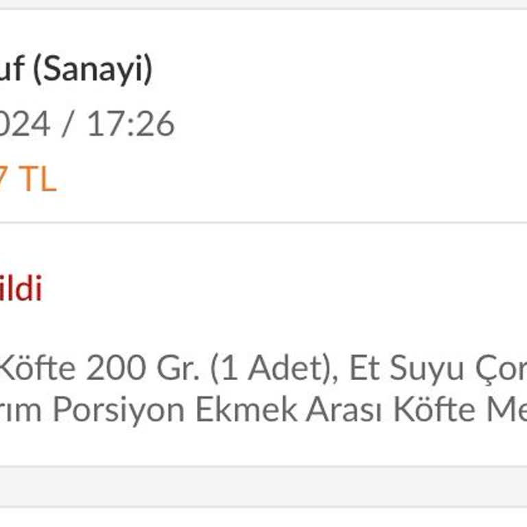 Trendyol GO Kurye Yemeği Getirmedi