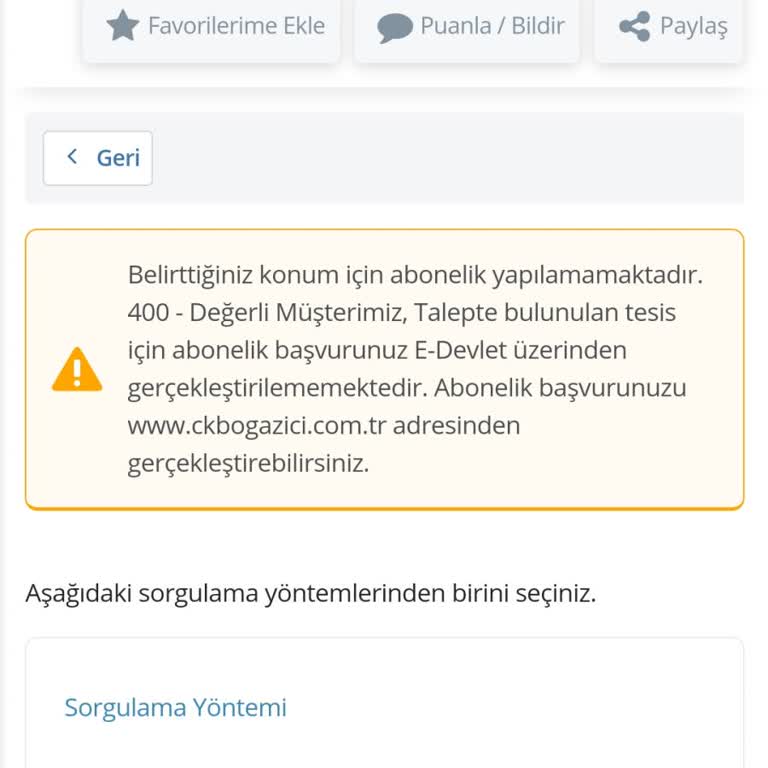 Ck Boğaziçi Abonelik Başvurusu Yapamıyorum