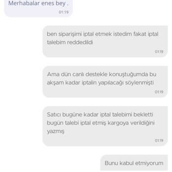 N11'den Sipariş Edilen Ürünün Siparişini İptal Edememek.