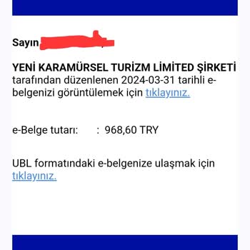 YKM Turizm Yeni Karamürsel Turizm Şüpheli Fatura