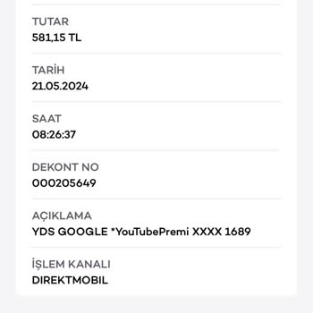 Akbank YDS Google Youtube.com Premium Para Çekimi
