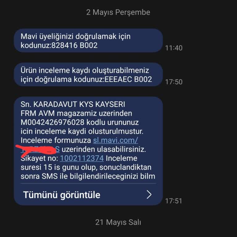 Mavi Ürün İade/değişimini Yasal Sürede Yapmıyor