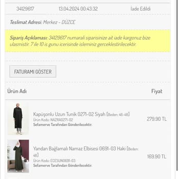 Sefamerve Para İadesi Yapılmadı