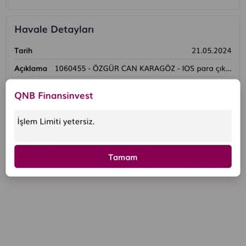 QNB Finansinvest İşlem Limiti Yüzünden Parayı Çekemiyoruz