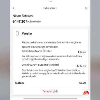 Vodafone Fatura Tarife Şikayet