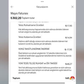 Vodafone Fatura Tarife Şikayet