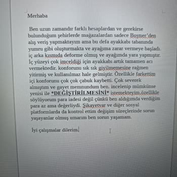 Boyner Ayakkabı İncelemesi Yapılamaması