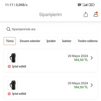 Hepsiburada 2 Ürün İptali