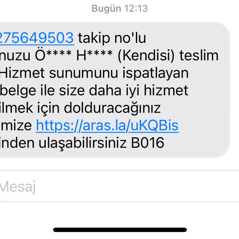 Aras Kargo Teslimatı Kapıya Yapmayı Reddetti