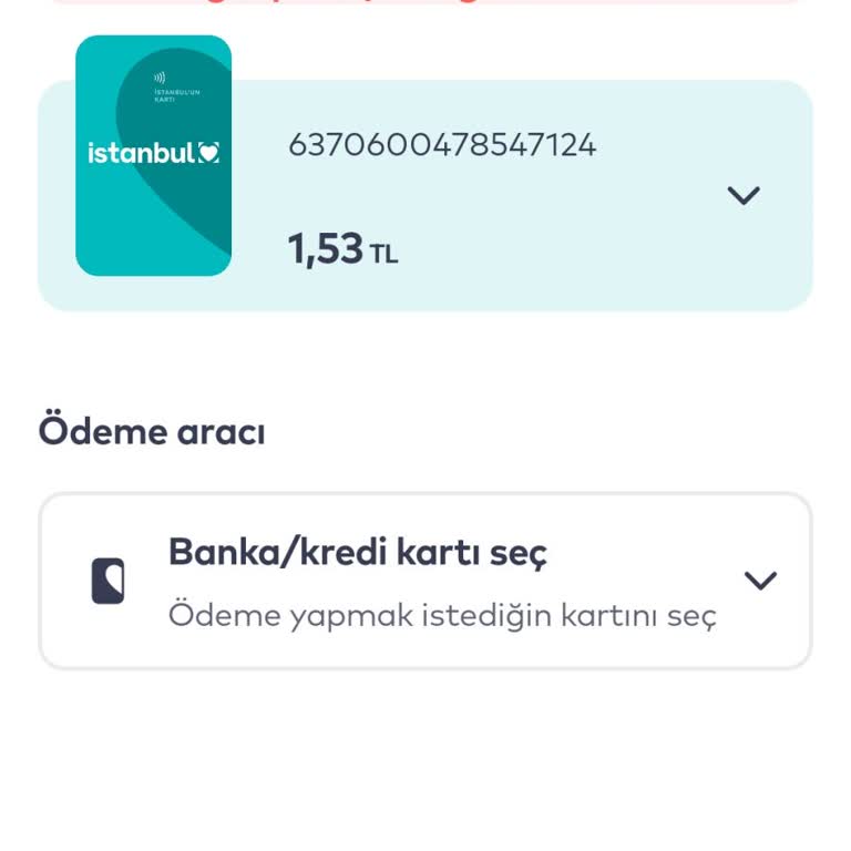 BELBİM (İstanbulkart) İstanbul Kartıma Abonman Yapılmamaktadır