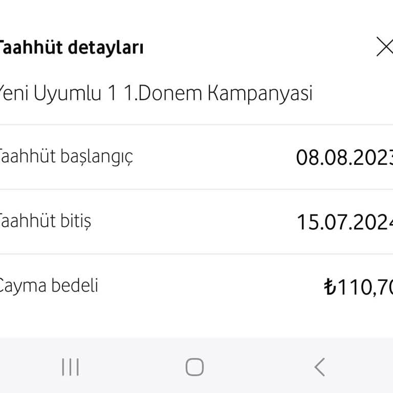 Vodafone Tarafından Yanlış Bilgi Verilmesi, Tarife Değişikliği